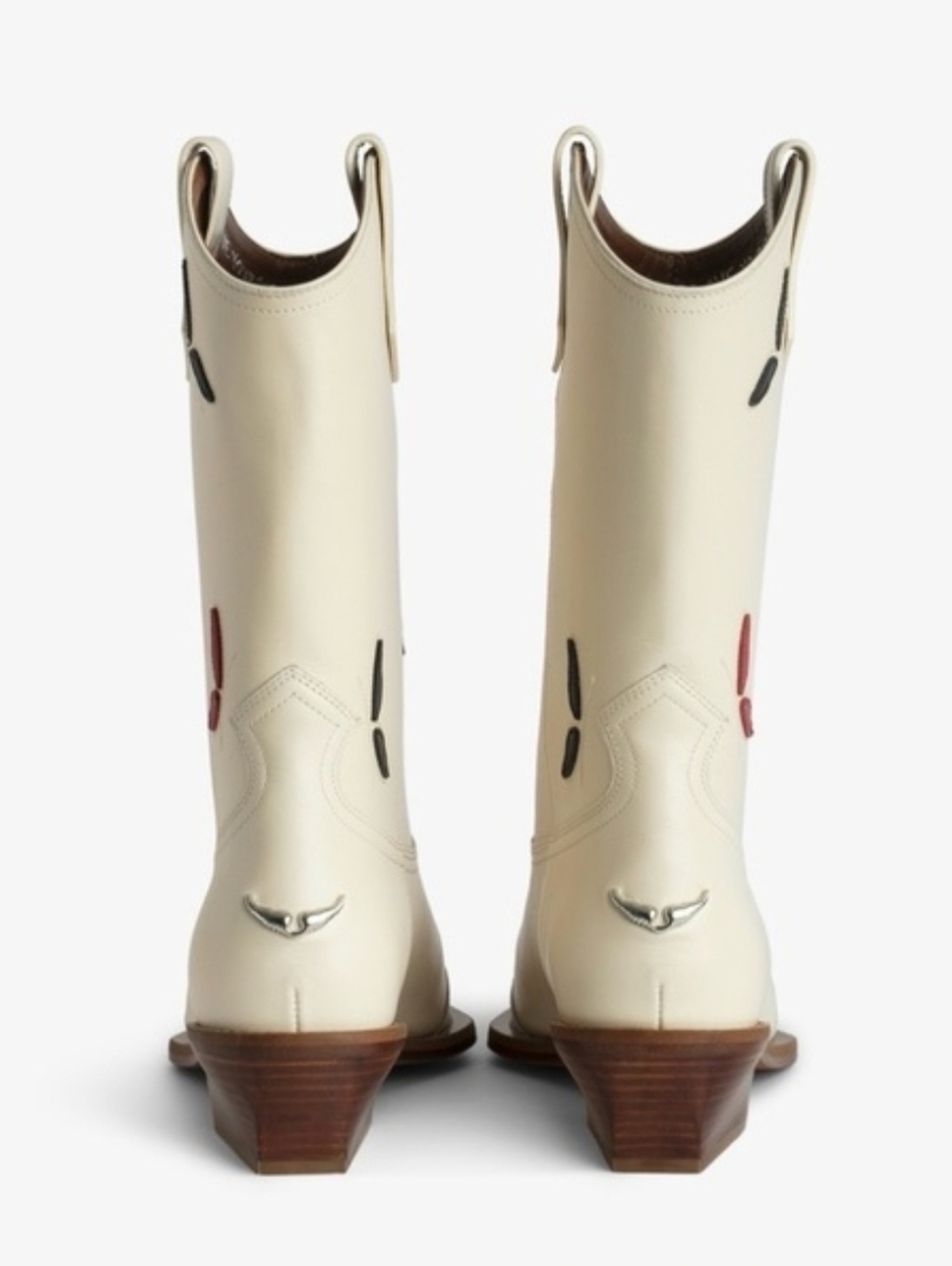 NEW Zadig And Voltaire Cream Western Cara Leather Boots Size 36 - Picture 6 of 16